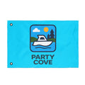 Neon Blue Double-Sided Flag — 'Party Cove' Boat Design & 'Boat. Drink. Repeat.' Flag