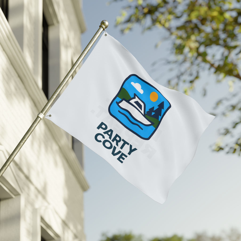 Double-Sided Flag — 'Party Cove' Boat Design & 'Boat. Drink. Repeat.' Flag