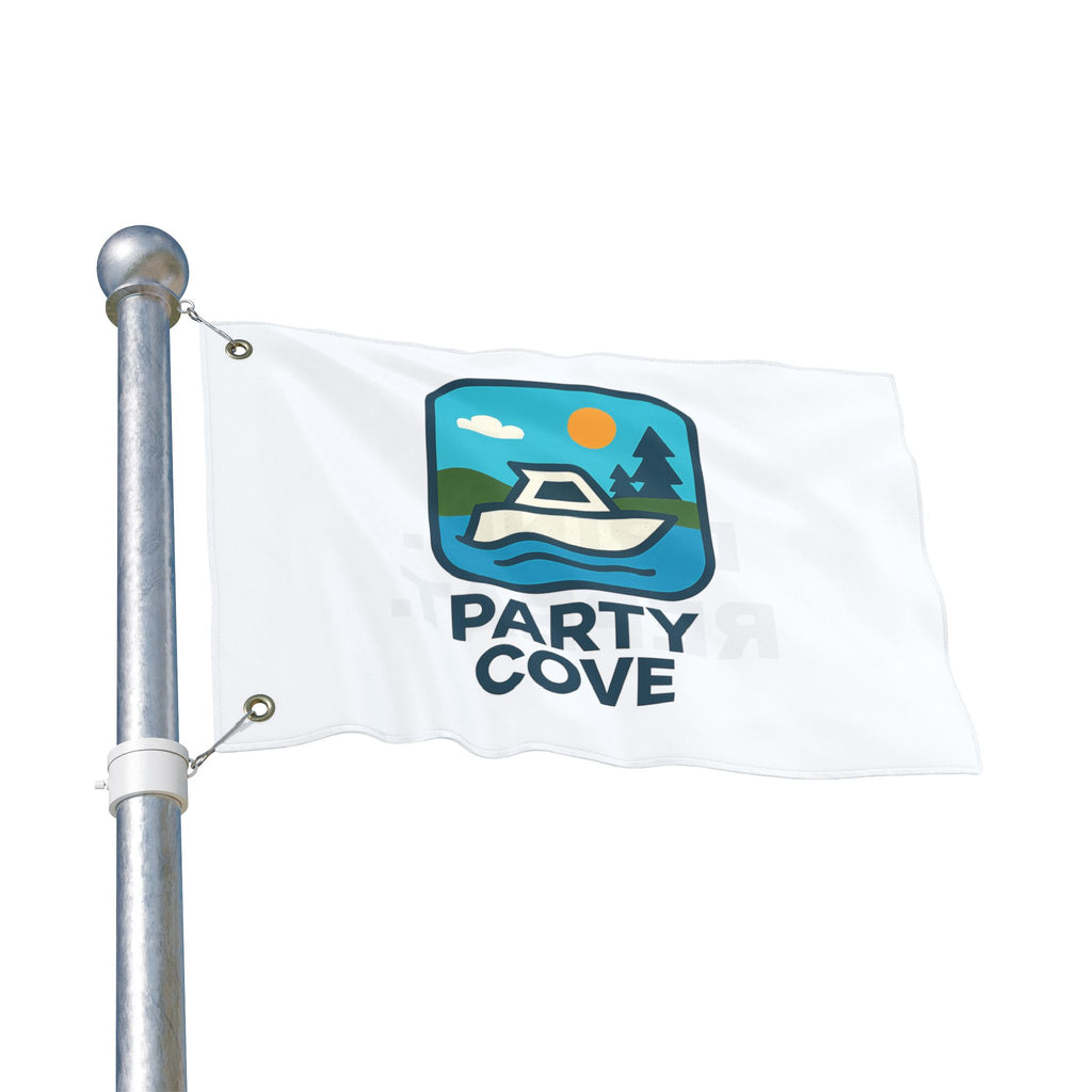 Double-Sided Flag — 'Party Cove' Boat Design & 'Boat. Drink. Repeat.' Flag