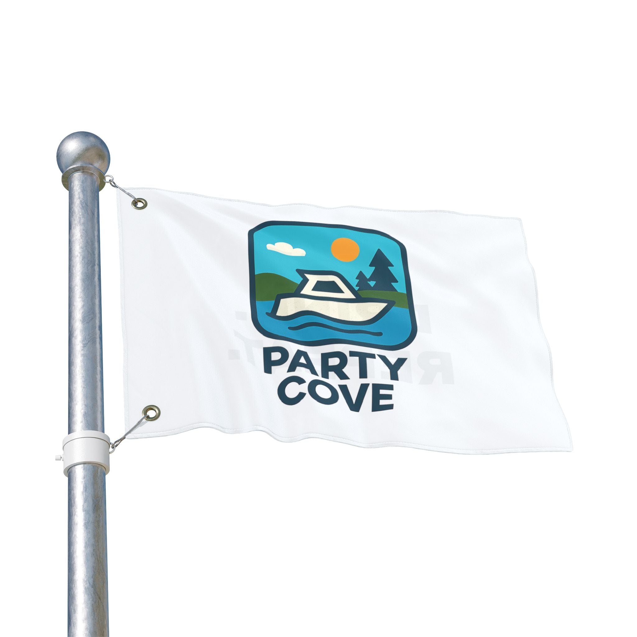 Double-Sided Flag — 'Party Cove' Boat Design & 'Boat. Drink. Repeat.' Flag