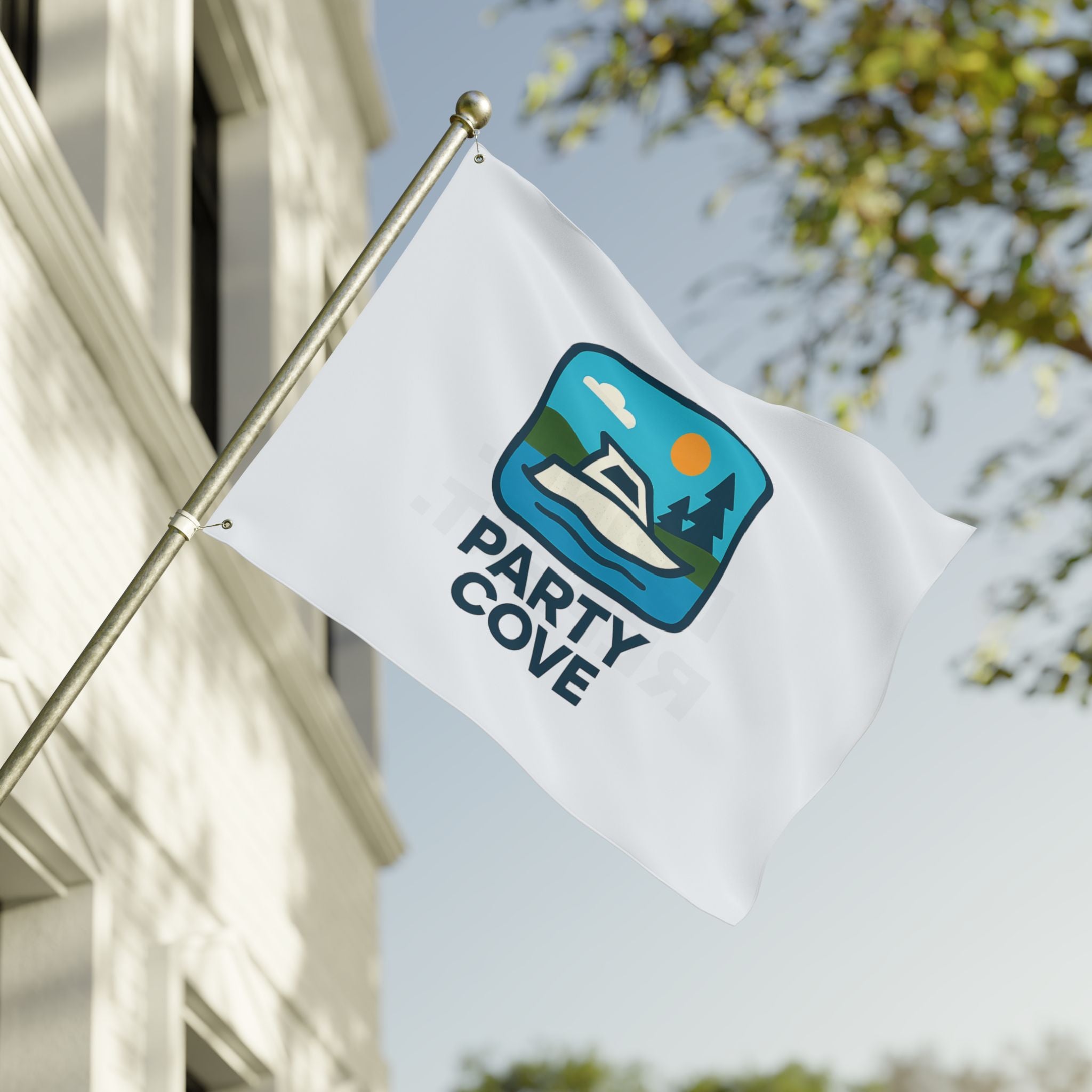 Double-Sided Flag — 'Party Cove' Boat Design & 'Boat. Drink. Repeat.' Flag