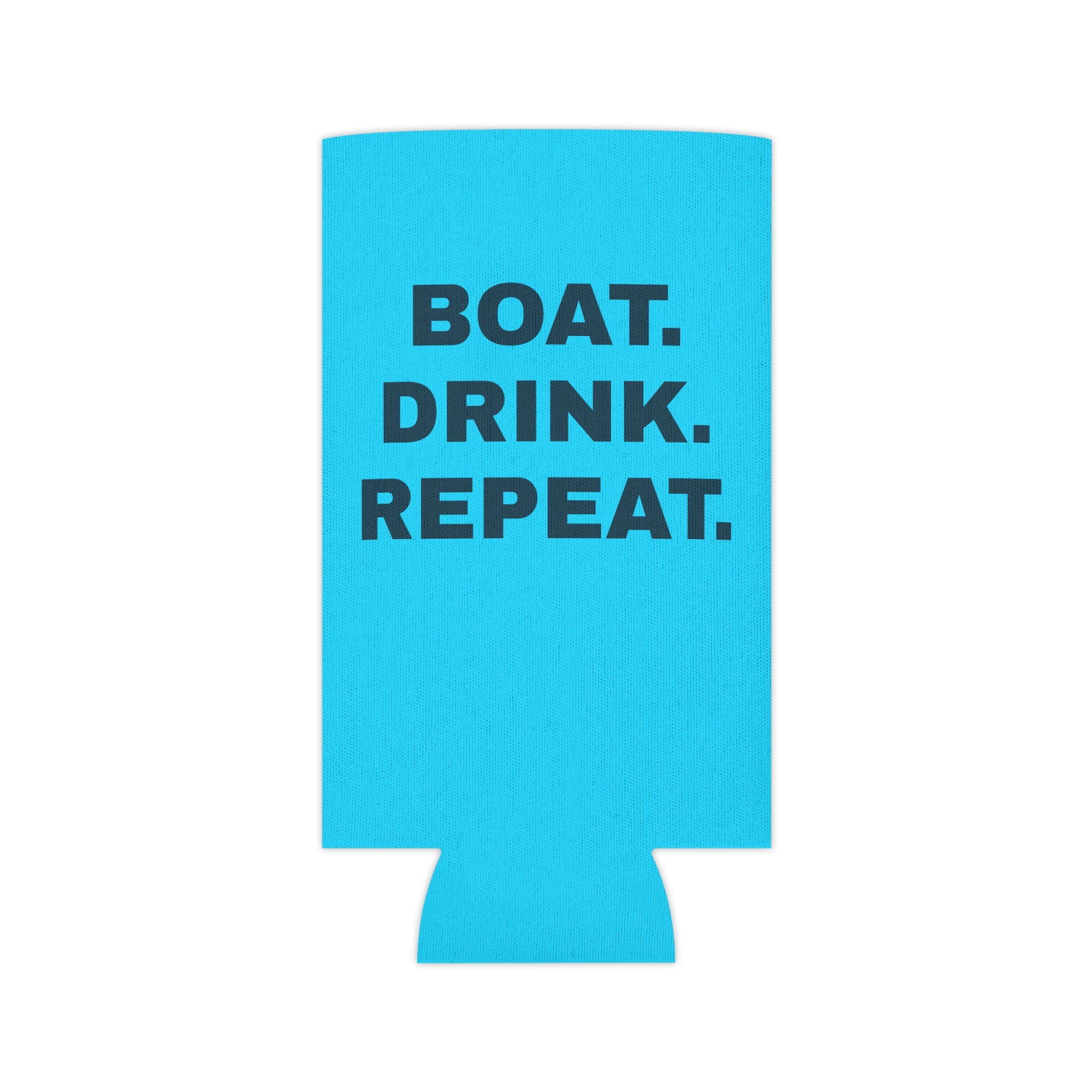 Neon Blue Can Cooler - 'Party Cove' Boat Drink Koozie (Boat. Drink. Repeat.)