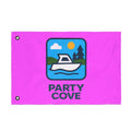 Neon Pink Double-Sided Flag — 'Party Cove' Boat Design & 'Boat. Drink. Repeat.' Flag
