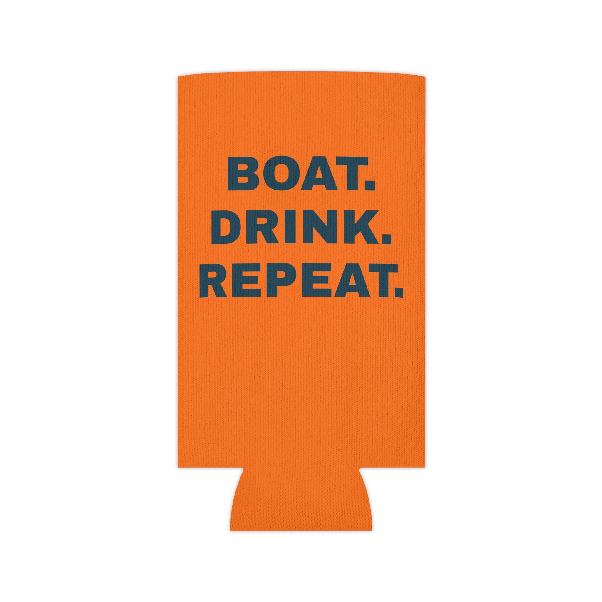 Neon Orange Party Can Cooler - 'Party Cove' Boat Drink Koozie (Boat. Drink. Repeat.)