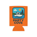 Neon Orange Party Can Cooler - 'Party Cove' Boat Drink Koozie (Boat. Drink. Repeat.)