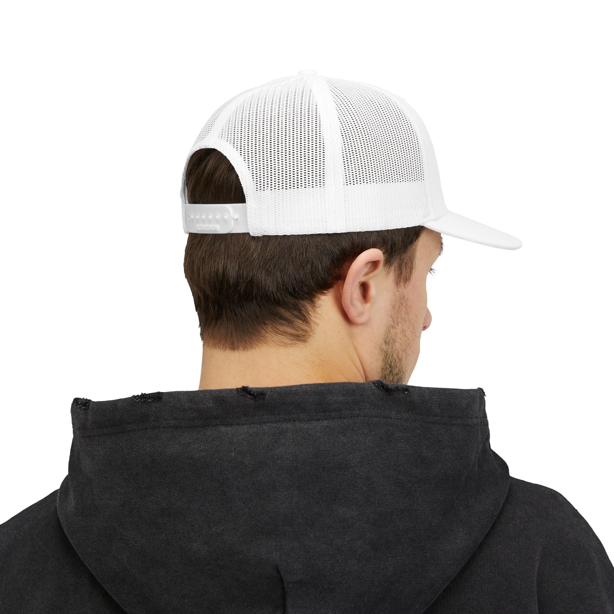 Boat Patch Trucker Cap — Embroidered Lake & Sun Snapback Hat