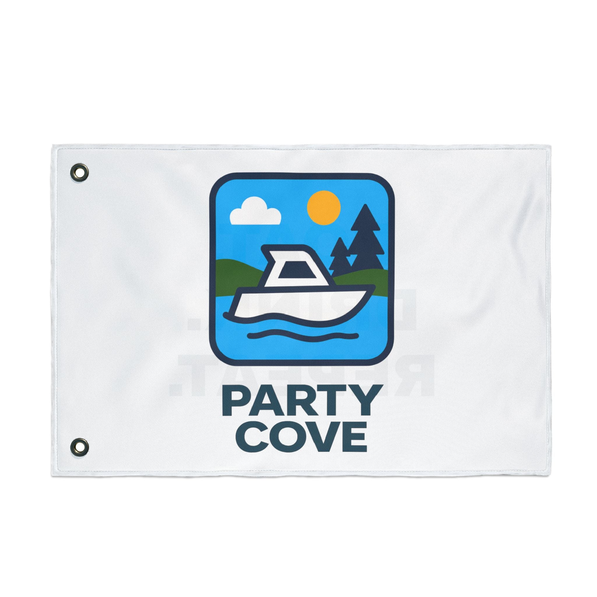 Double-Sided Flag — 'Party Cove' Boat Design & 'Boat. Drink. Repeat.' Flag