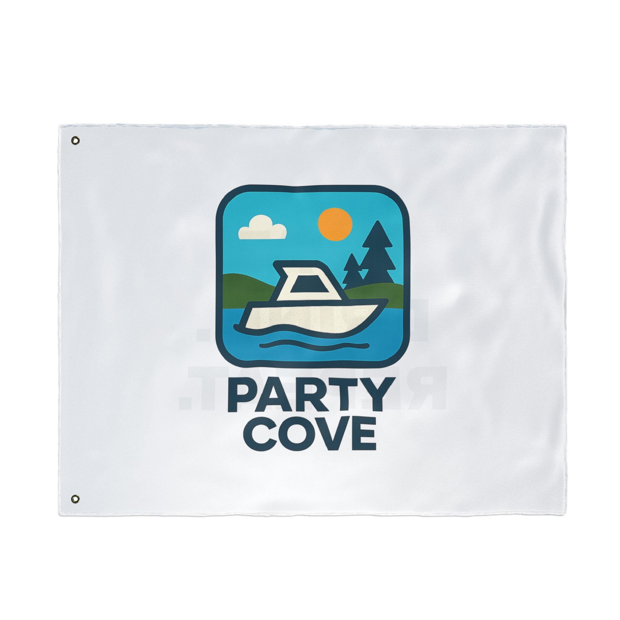 Double-Sided Flag — 'Party Cove' Boat Design & 'Boat. Drink. Repeat.' Flag