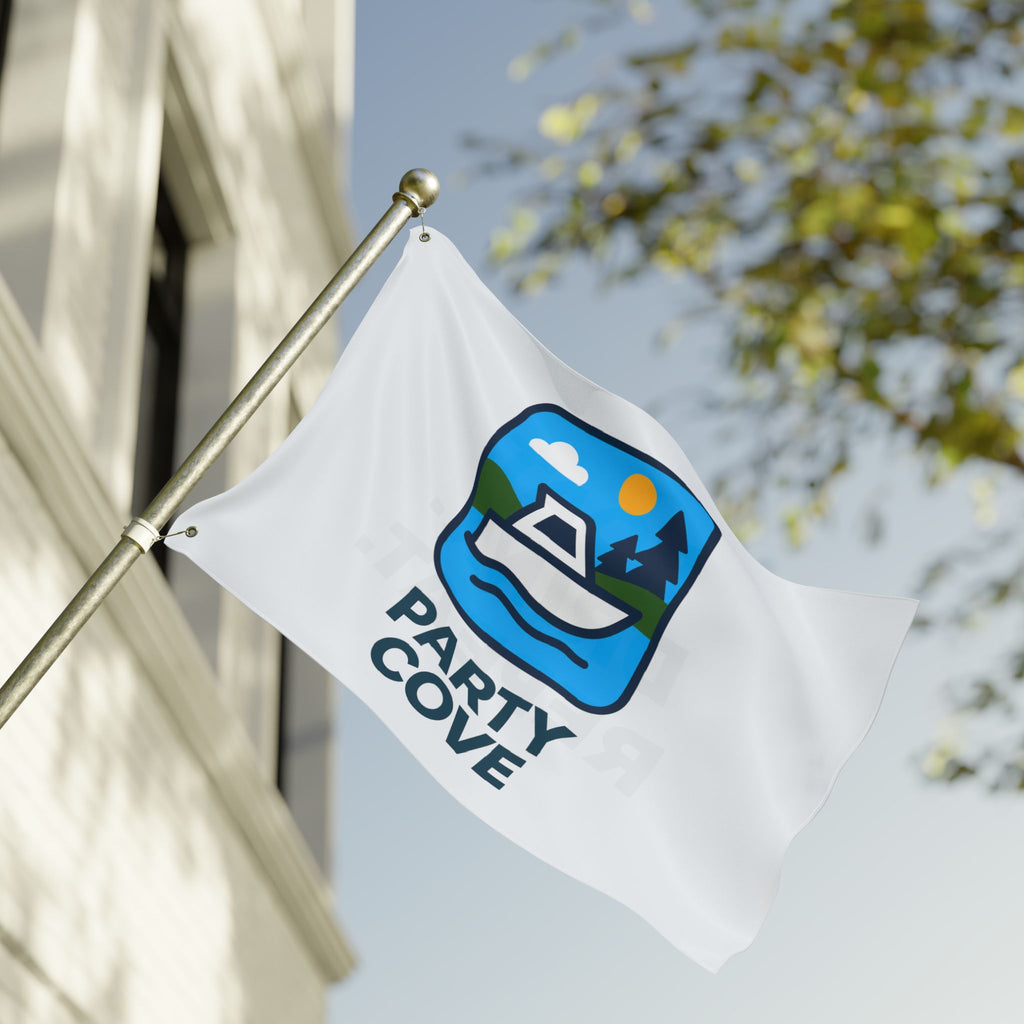 Double-Sided Flag — 'Party Cove' Boat Design & 'Boat. Drink. Repeat.' Flag