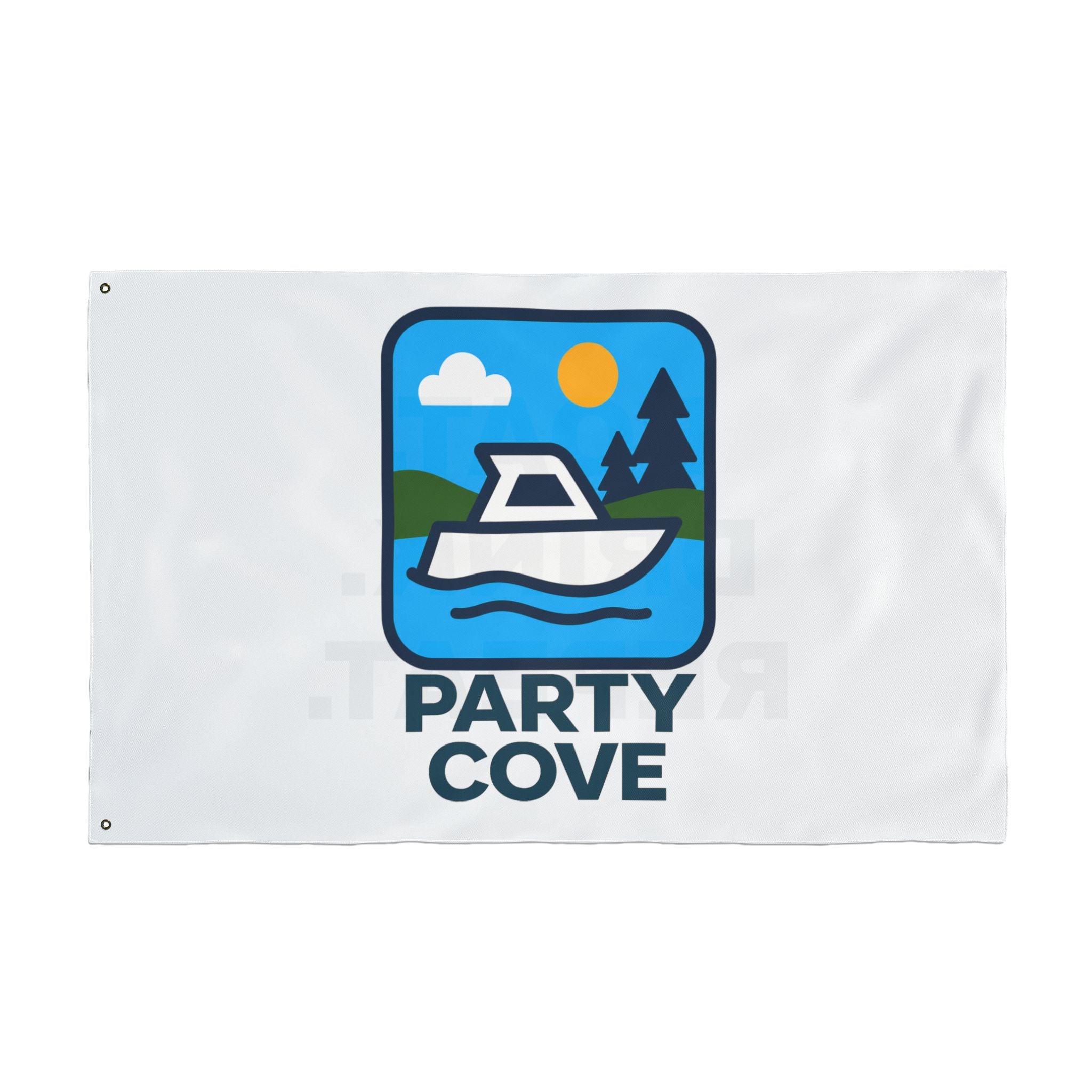 Double-Sided Flag — 'Party Cove' Boat Design & 'Boat. Drink. Repeat.' Flag