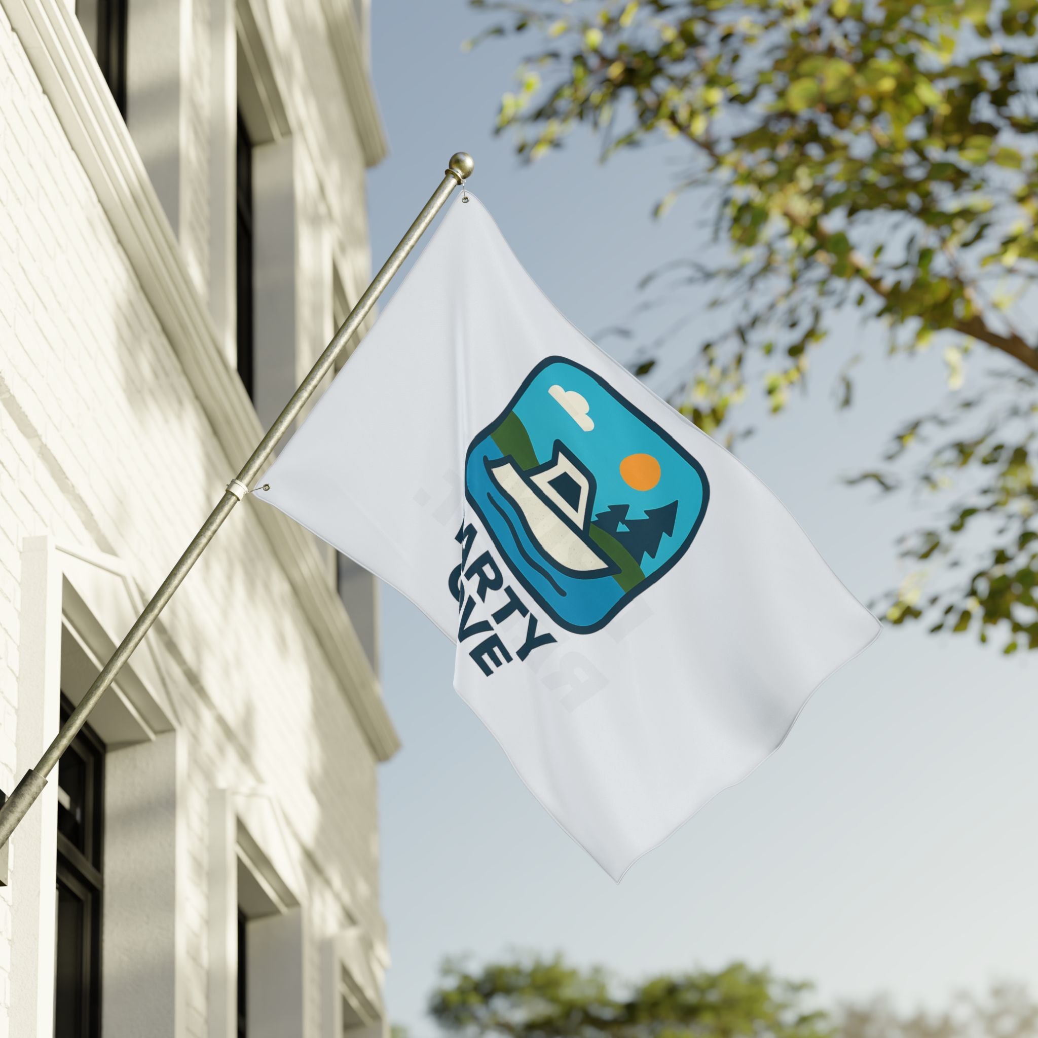 Double-Sided Flag — 'Party Cove' Boat Design & 'Boat. Drink. Repeat.' Flag