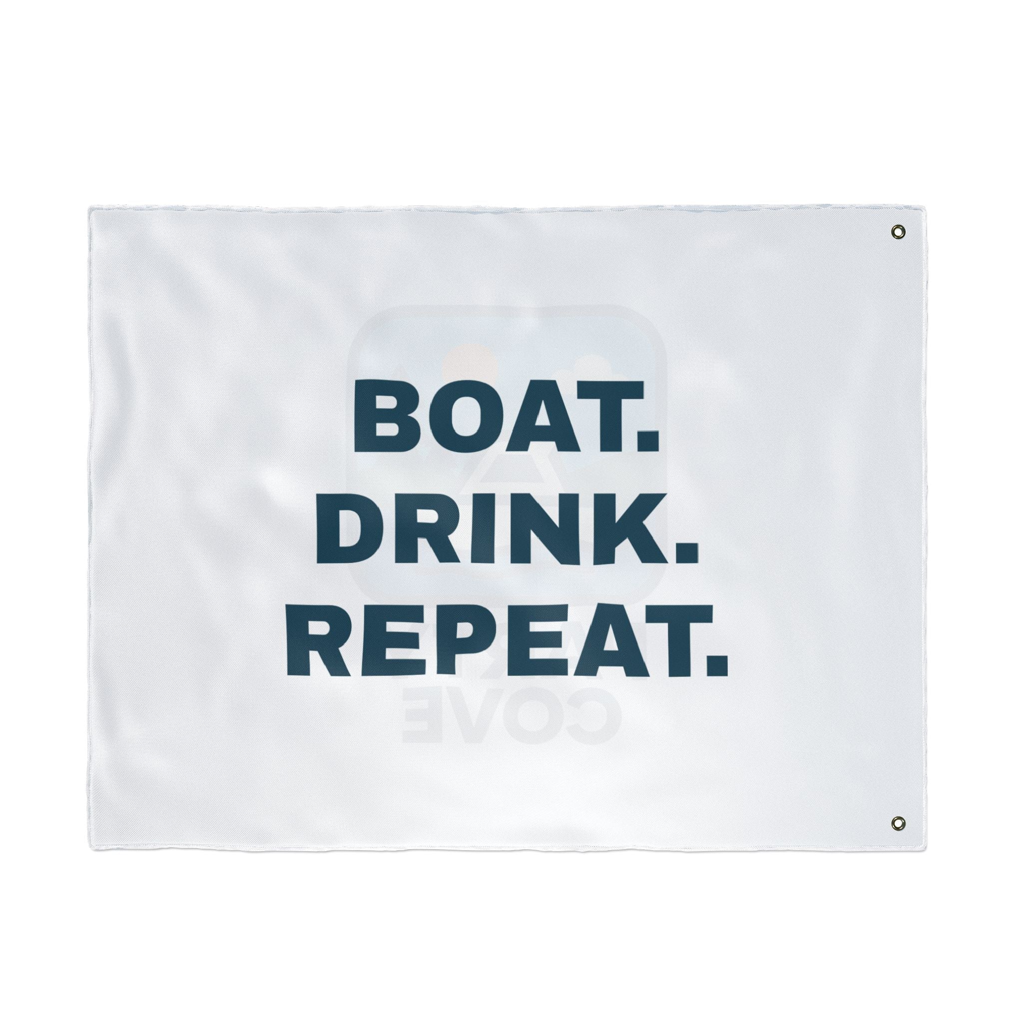 Double-Sided Flag — 'Party Cove' Boat Design & 'Boat. Drink. Repeat.' Flag