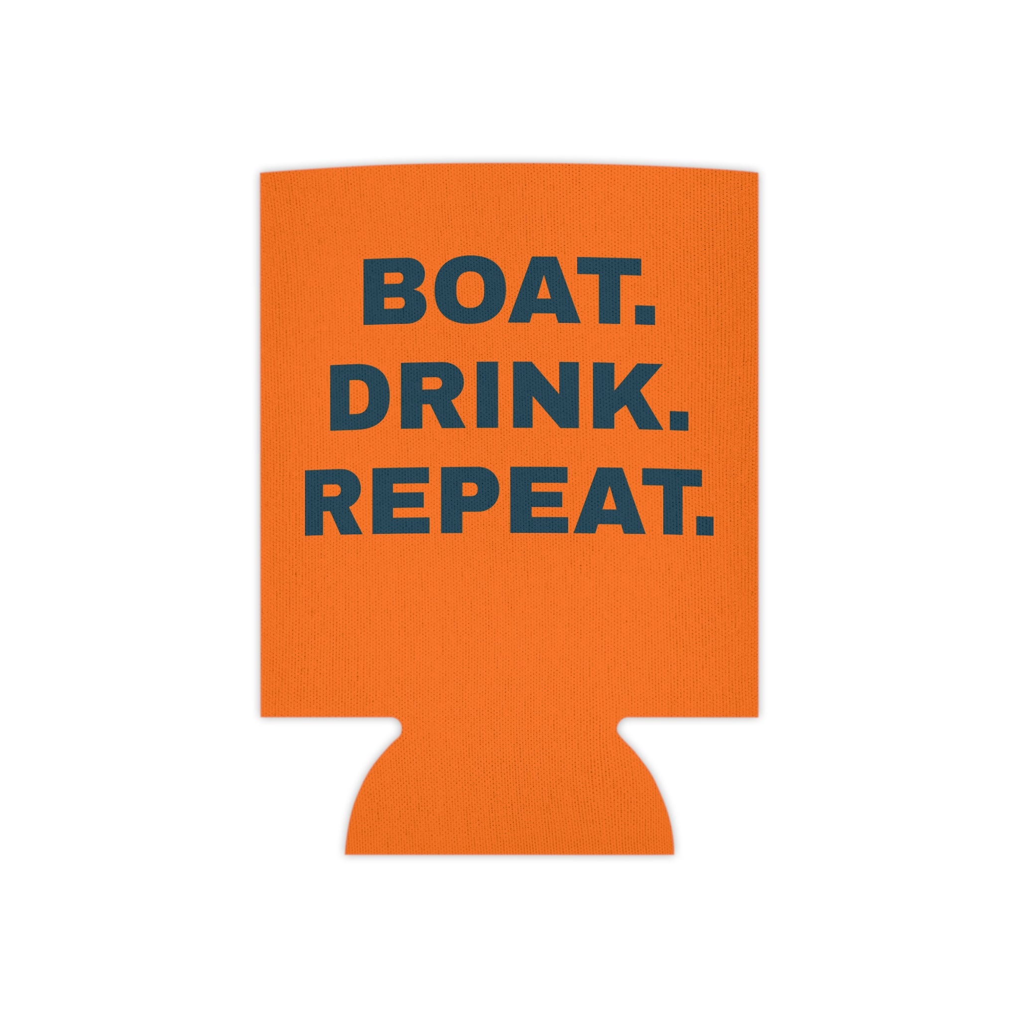 Neon Orange Party Can Cooler - 'Party Cove' Boat Drink Koozie (Boat. Drink. Repeat.)