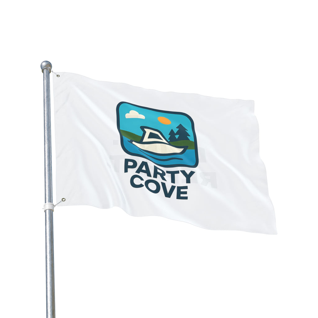 Double-Sided Flag — 'Party Cove' Boat Design & 'Boat. Drink. Repeat.' Flag