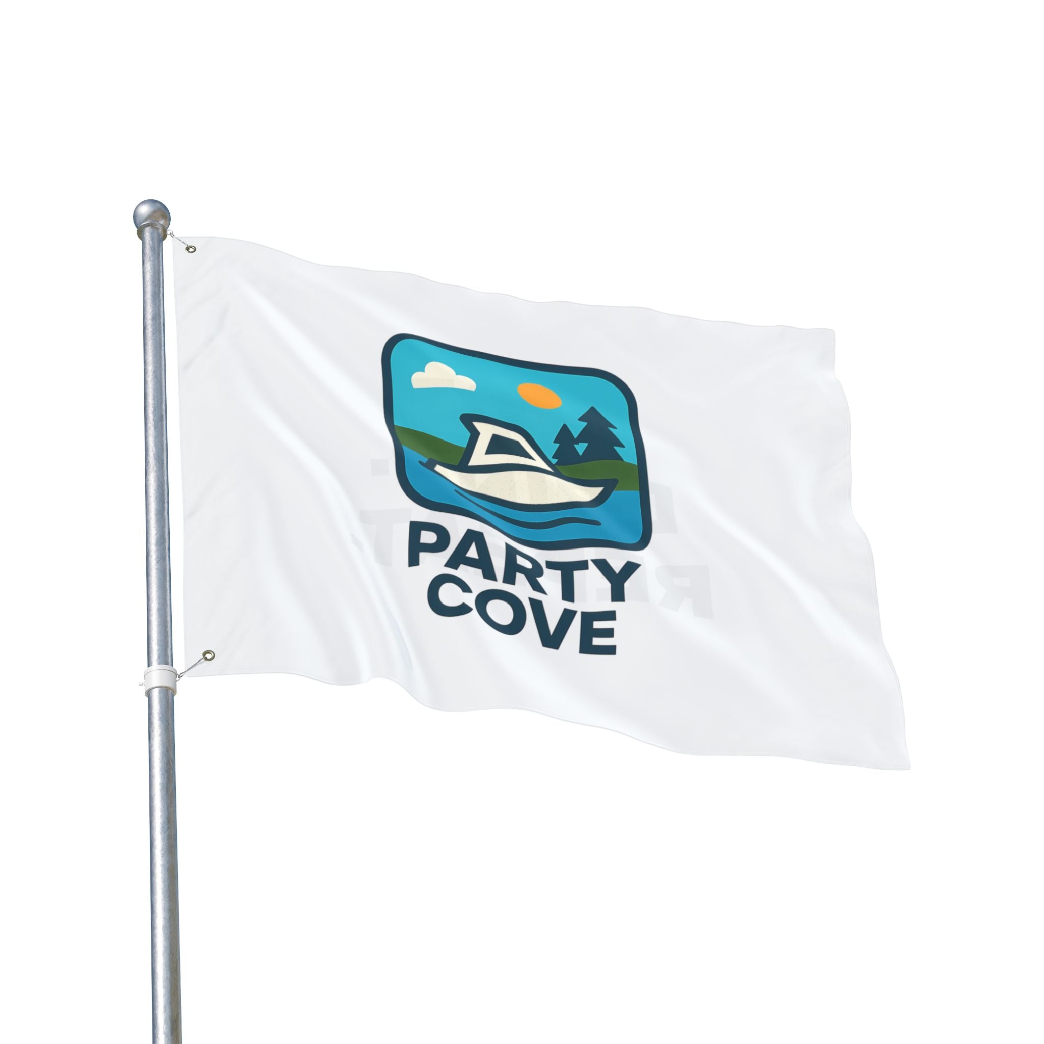 Double-Sided Flag — 'Party Cove' Boat Design & 'Boat. Drink. Repeat.' Flag