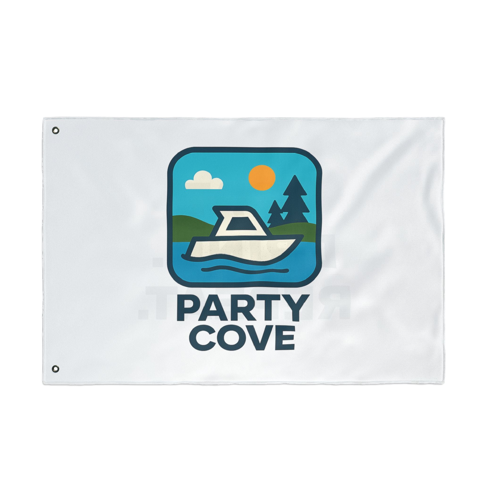 Double-Sided Flag — 'Party Cove' Boat Design & 'Boat. Drink. Repeat.' Flag