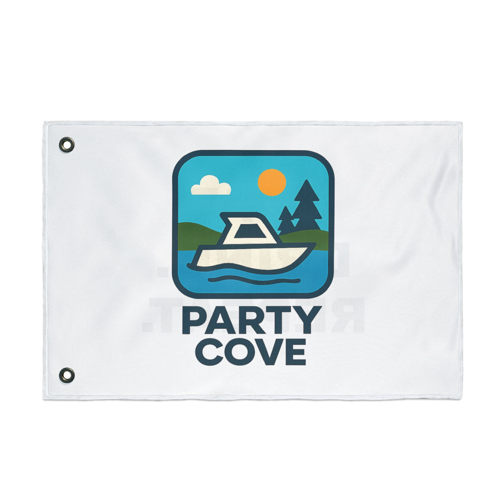 Double-Sided Flag — 'Party Cove' Boat Design & 'Boat. Drink. Repeat.' Flag