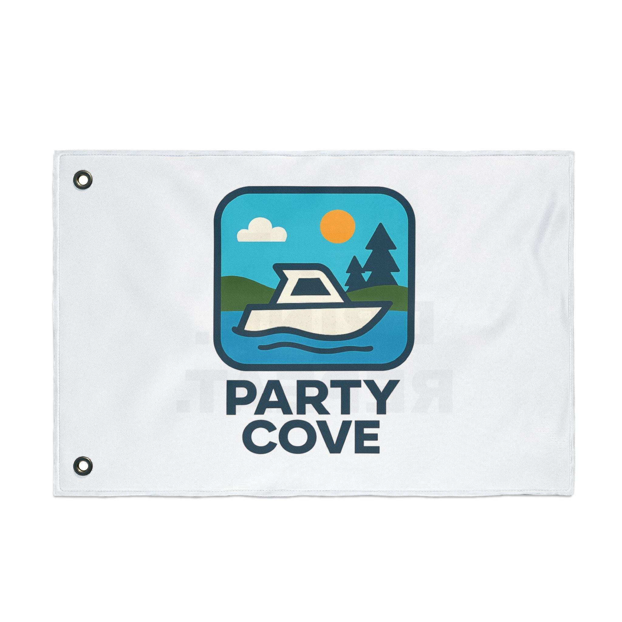 Double-Sided Flag — 'Party Cove' Boat Design & 'Boat. Drink. Repeat.' Flag