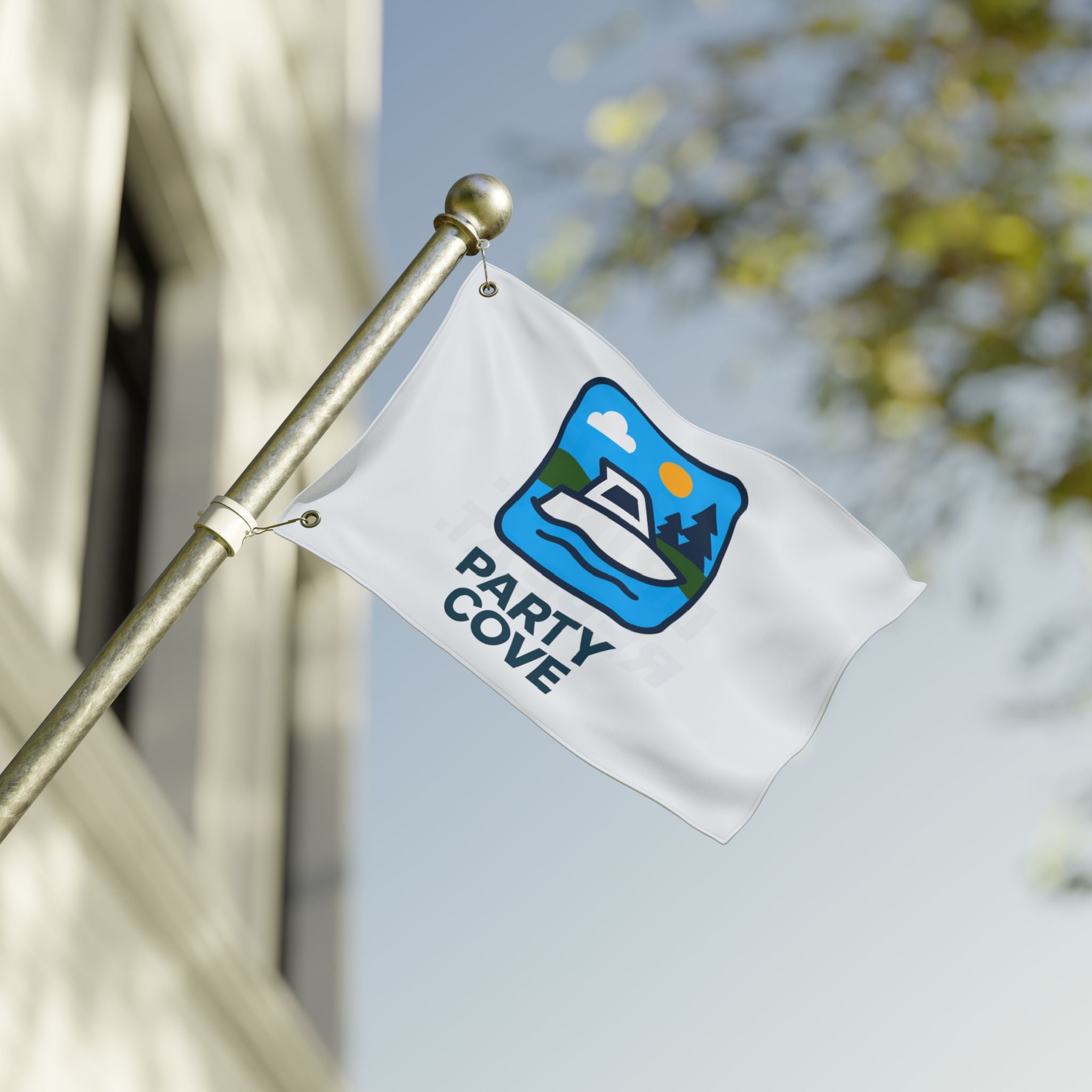 Double-Sided Flag — 'Party Cove' Boat Design & 'Boat. Drink. Repeat.' Flag