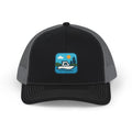 Boat Patch Trucker Cap — Embroidered Lake & Sun Snapback Hat