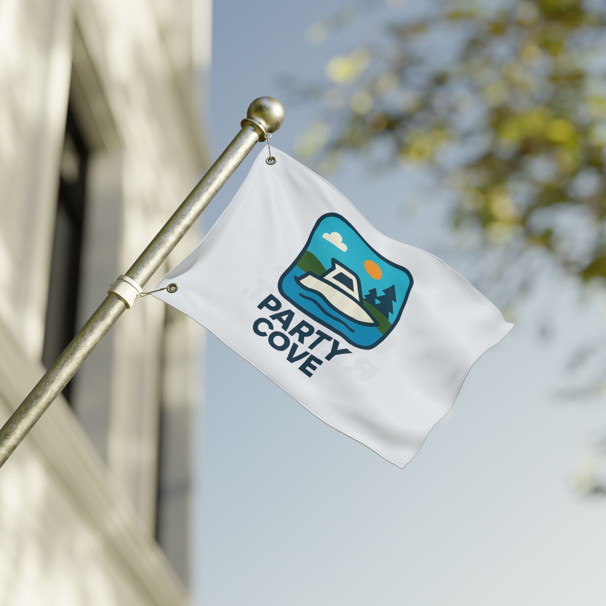 Double-Sided Flag — 'Party Cove' Boat Design & 'Boat. Drink. Repeat.' Flag