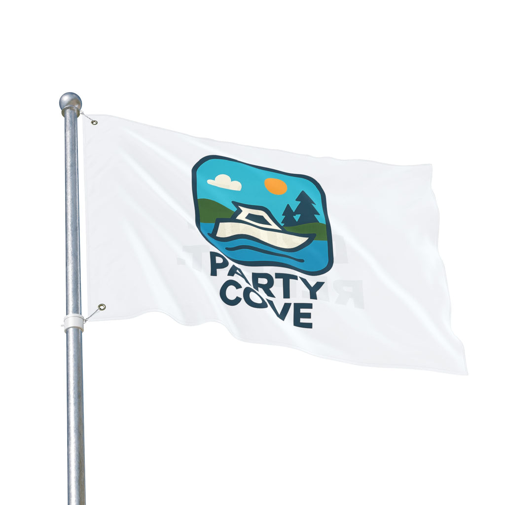 Double-Sided Flag — 'Party Cove' Boat Design & 'Boat. Drink. Repeat.' Flag