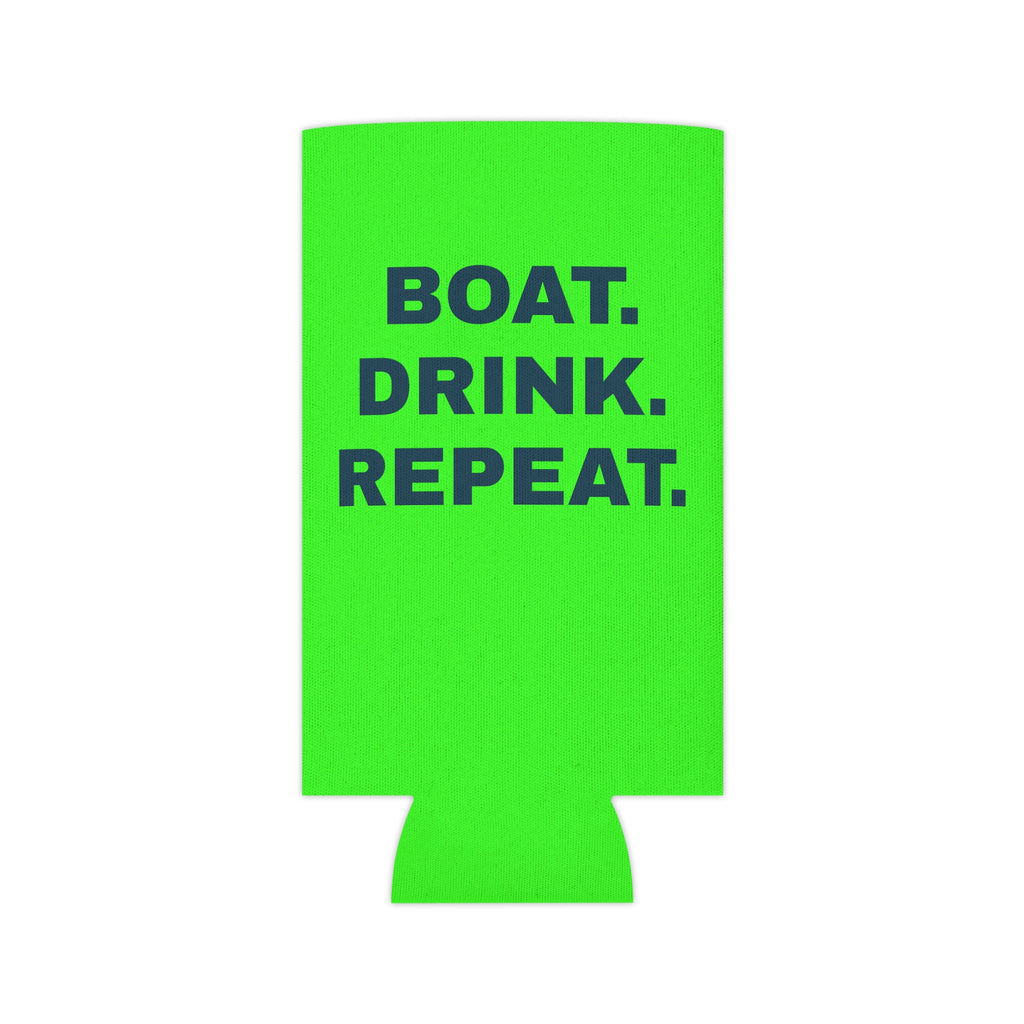 Neon Party Can Cooler - 'Party Cove' Boat Drink Koozie (Boat. Drink. Repeat.)