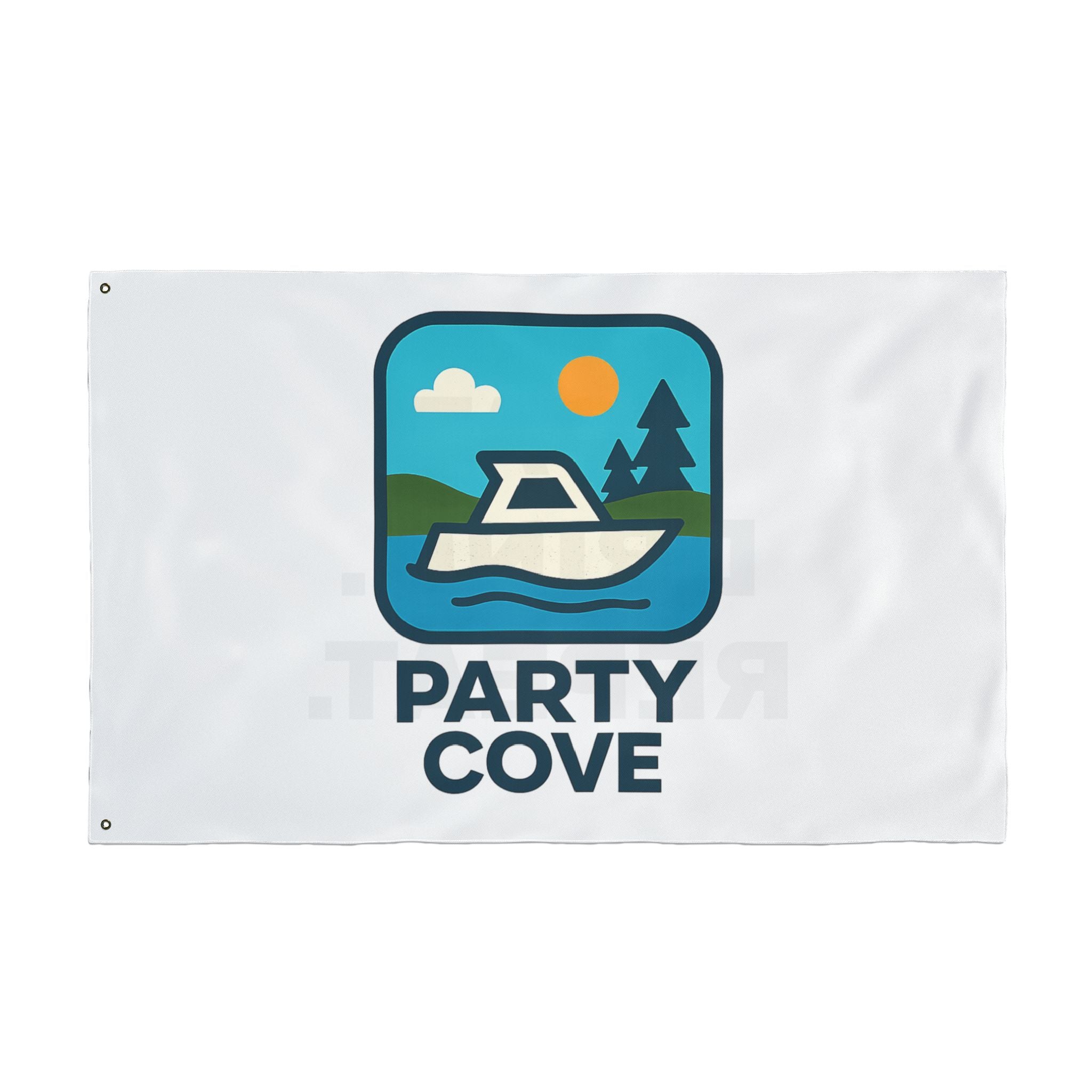Double-Sided Flag — 'Party Cove' Boat Design & 'Boat. Drink. Repeat.' Flag