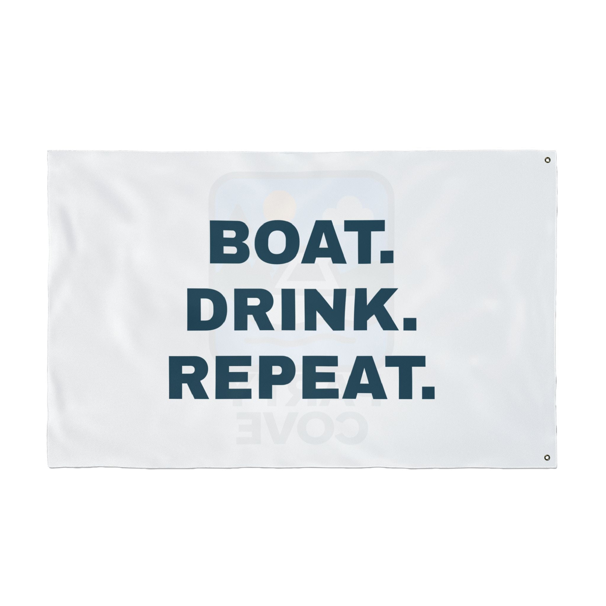 Double-Sided Flag — 'Party Cove' Boat Design & 'Boat. Drink. Repeat.' Flag