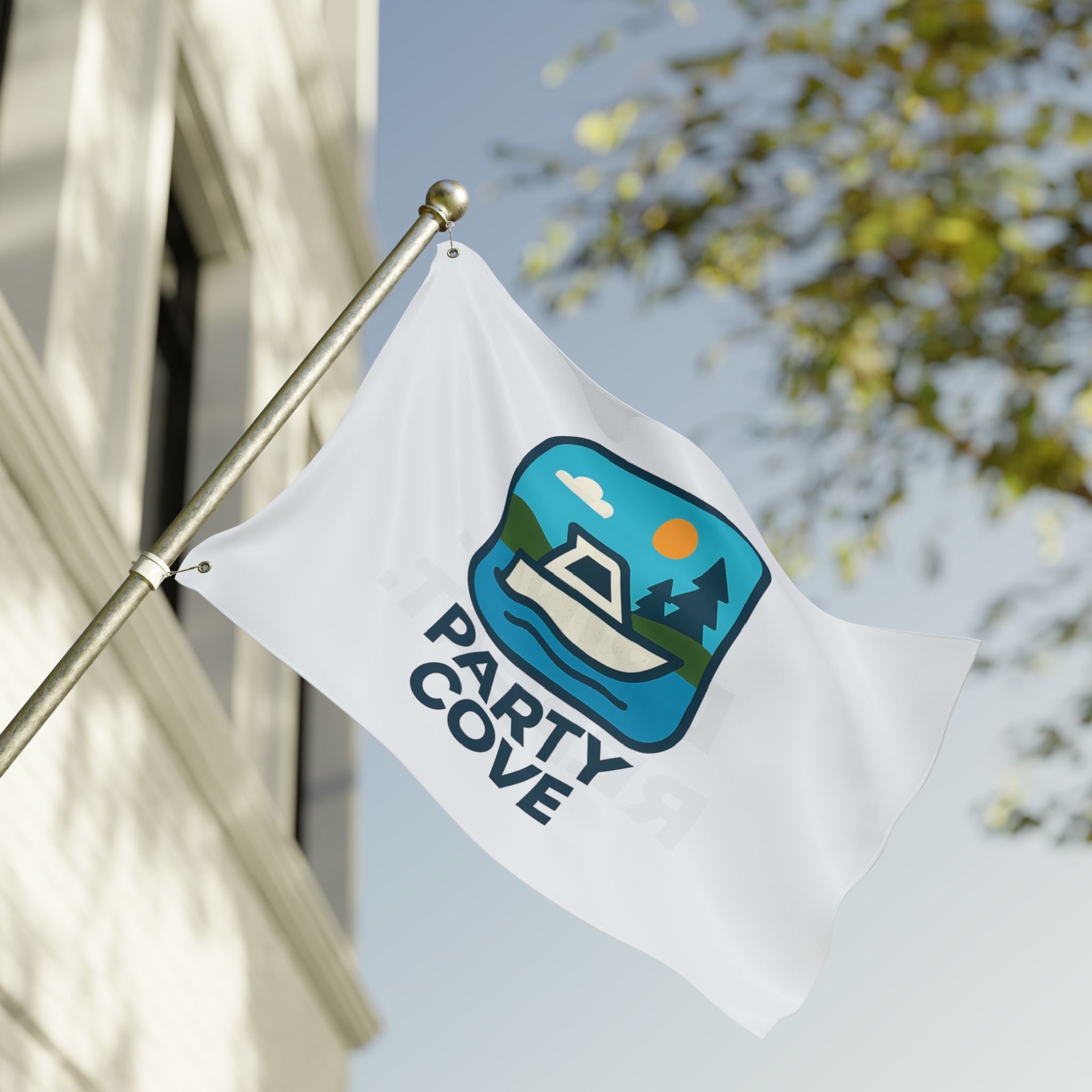 Double-Sided Flag — 'Party Cove' Boat Design & 'Boat. Drink. Repeat.' Flag