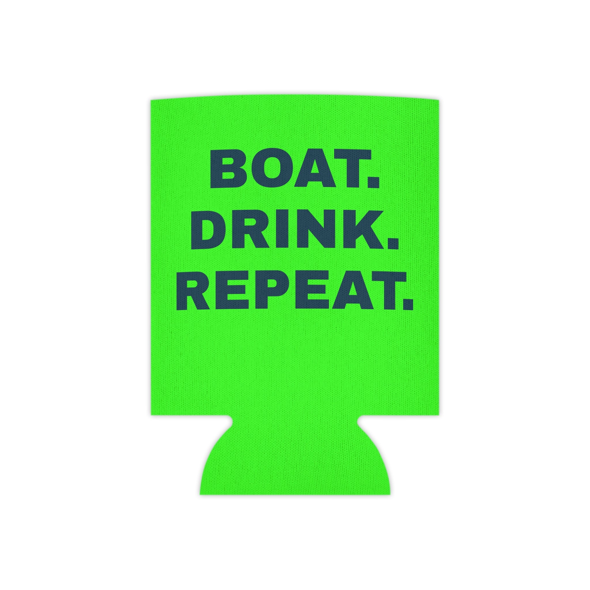 Neon Party Can Cooler - 'Party Cove' Boat Drink Koozie (Boat. Drink. Repeat.)