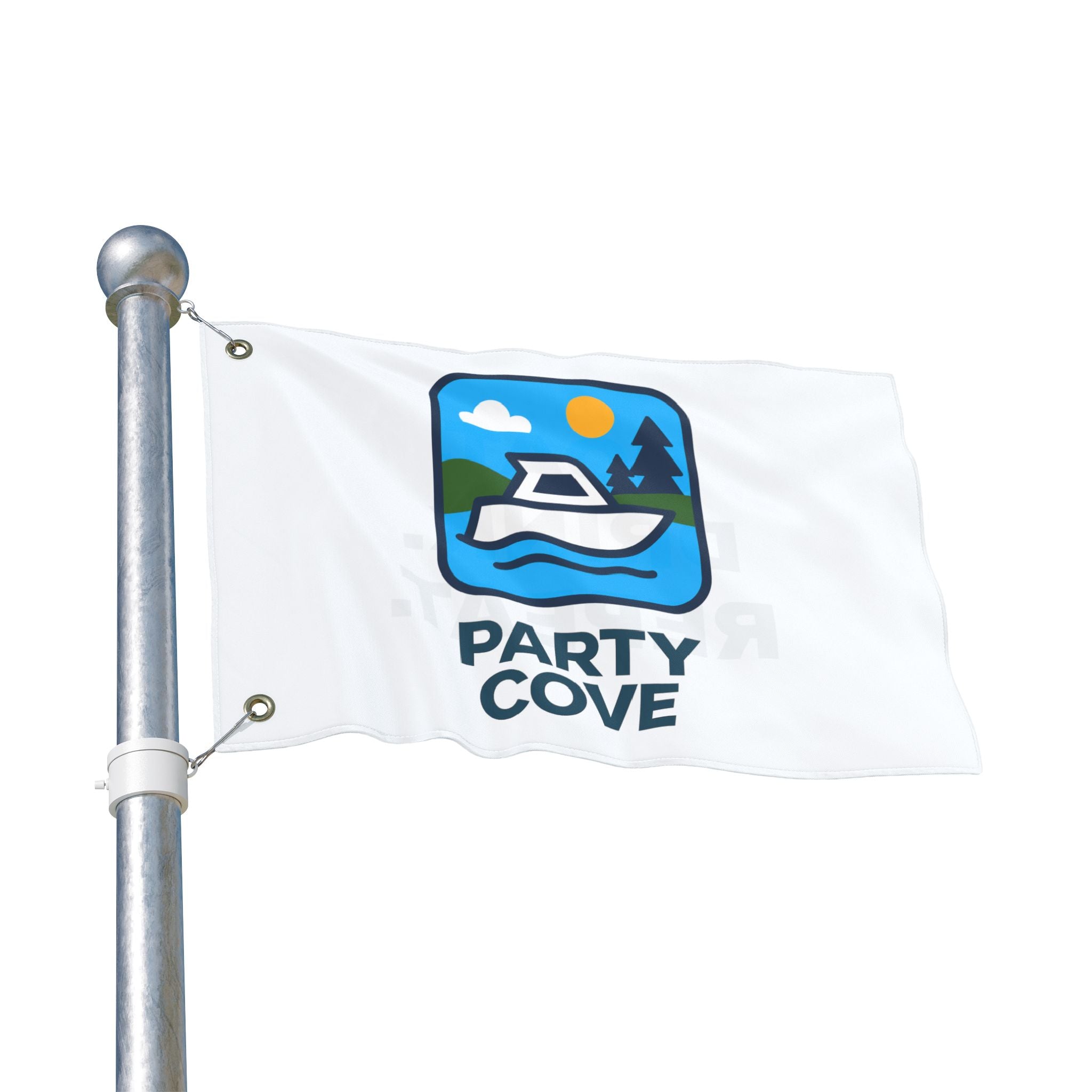 Double-Sided Flag — 'Party Cove' Boat Design & 'Boat. Drink. Repeat.' Flag