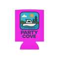 Neon Pink Can Cooler - 'Party Cove' Boat Drink Koozie (Boat. Drink. Repeat.)